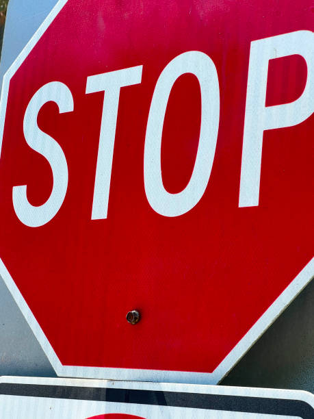 istock Close Up Of A Red Stop Sign 2169949486