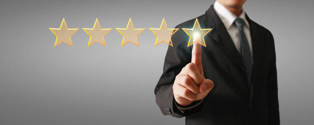 istock Rise on increasing five stars in human hand 2169952359