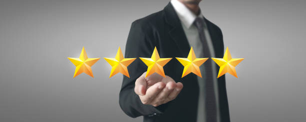 istock Rise on increasing five stars in human hand 2169952362