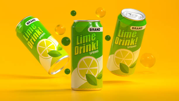 istock Unbranded Lime Drink Can Packaging Design – 3D Rendering with Unlimited Background 2169955544