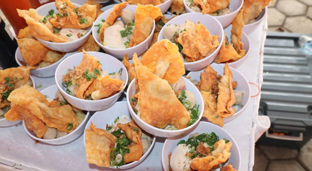 istock Bakso Malang, meatball soup from Malang, East Java served with noodles, tofu, and fried pangsit or dumplings 2169959212
