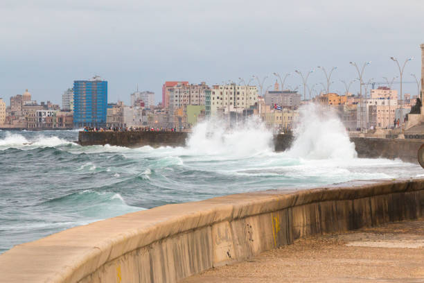 istock Cuba, Havana. Looking down the malecon during a storm with high, breaking waves. 2016-04-03 2169959273