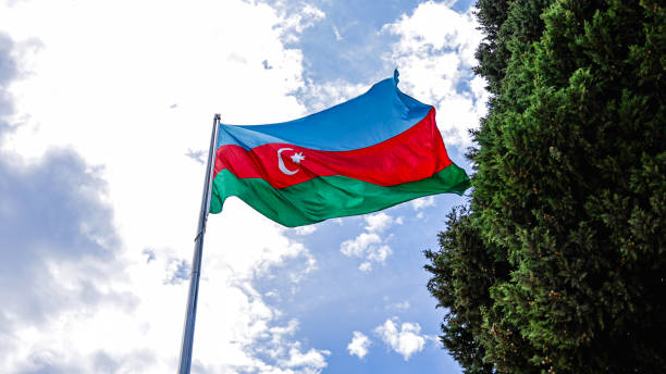 View of the Azerbaijan Flag