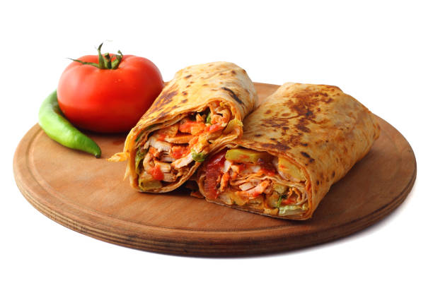 istock Doner kebab or shawarma sandwich isolated on white background 2169962532
