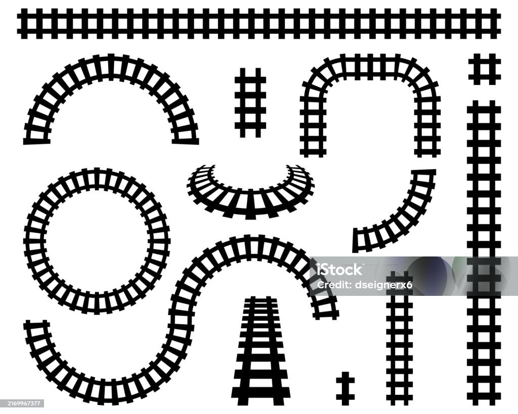 Rail. Read Abstract Vector Curved Railroad On Background Vector Illustration Stock Illustration ...