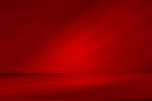 istock Studio style background wall decoration presentation uses white and red tones. with shadows cast from a nearby window, concept creating a decorative 2169969405