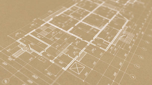 istock Architectural plan .House plan project .Engineering design .Industrial construction of houses . 2169974929