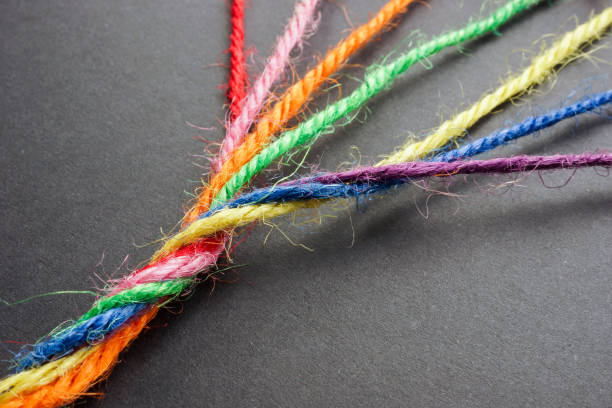 istock Colorful threads twisted into a single rope. Diversity and inclusion. 2169975742