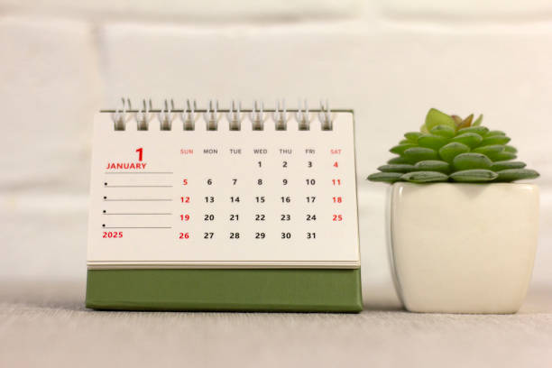 istock Hello, 2025. The planning calendar for January 2025 is on the table. 2169975917
