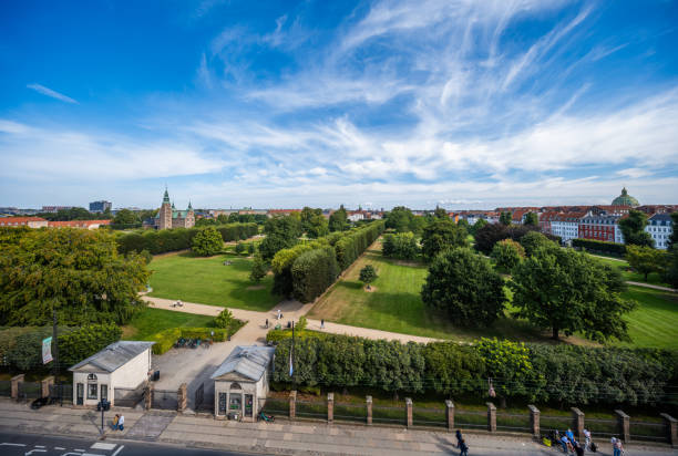 Copenhagen, Denmark - September 2, 2024: King's Garden in central Copenhagen seen from the rooftop of Cinemateket