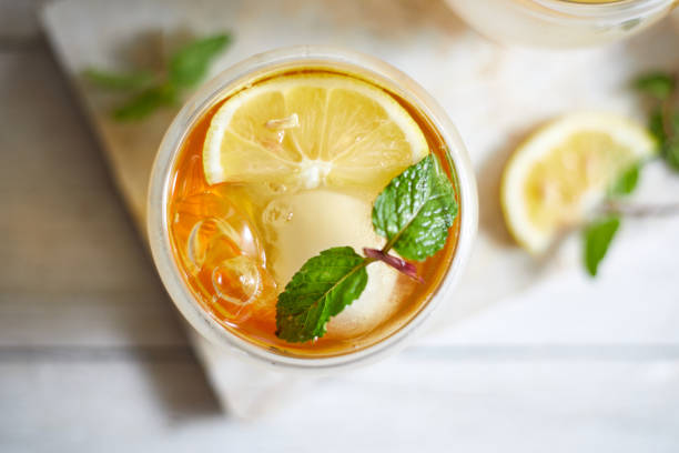 istock Homemade iced peach tea with lemon 2169985356