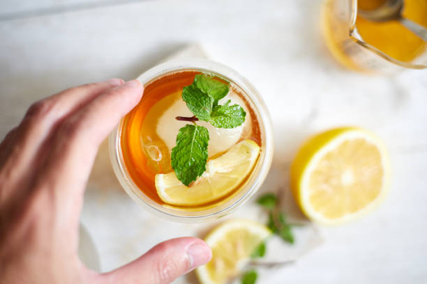 istock Homemade iced peach tea with lemon 2169985365
