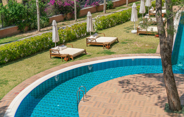 Luxury villas and swimming pool