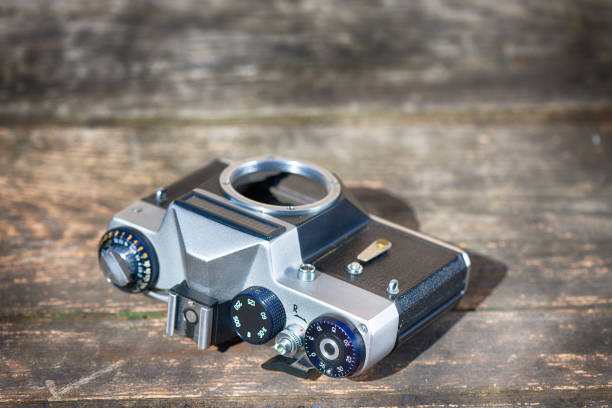 Old soviet analog 35 mm film camera without a lens