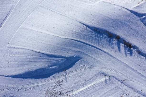 istock Aerial drone view of nature snow patterns and background 2169988520