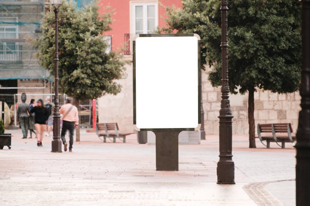 A blank billboard in a city street