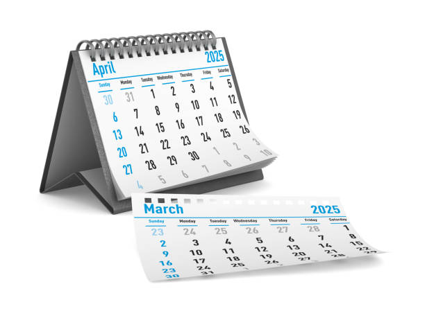 istock 2025 year. Calendar for April. Isolated 3D illustration 2169989059