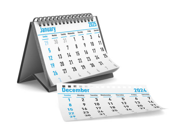 istock 2025 year. Calendar for January. Isolated 3D illustration 2169989084