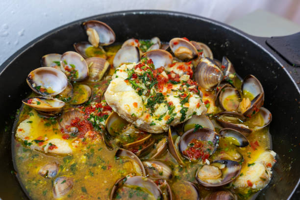 Dogfish with clams,.