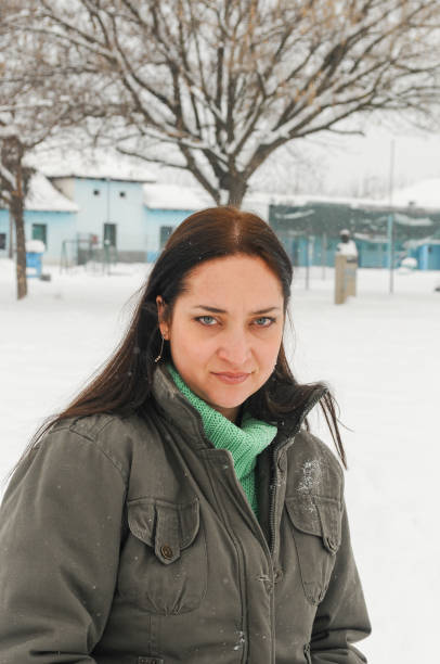 Beautiful woman in winter