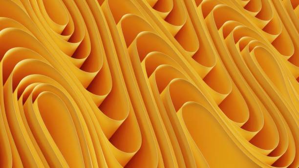 istock 3d Abstract Yellow Wavy Paper Background 2170006799