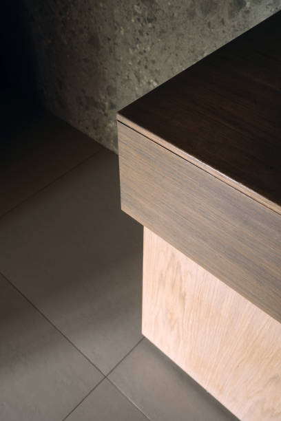 istock Modern wooden table corner with smooth finish set 2170007976