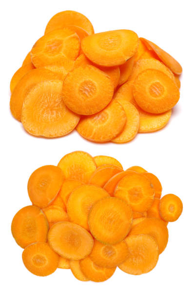Healthy natural food, background. Carrots slices