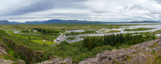 istock Tectonic plates meeting point at pingvellir National Park, Iceland 2170012078