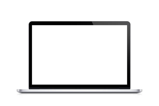 istock Laptop with blank screen isolated on white background 2170014061