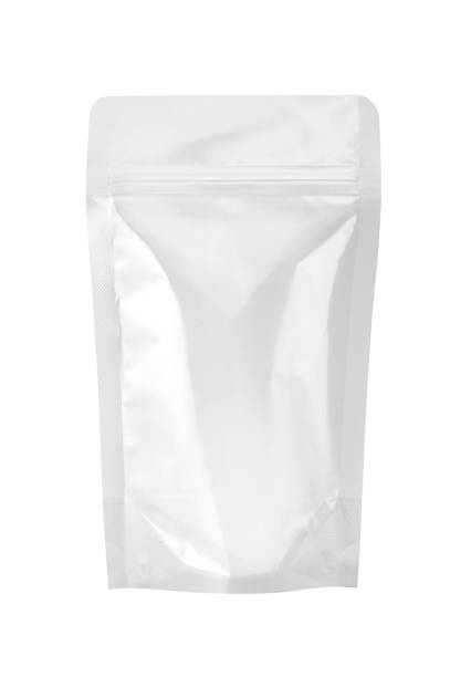 istock Glossy Pouch Up Blank White Template isolated on White Background 2170022895