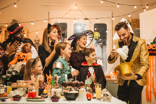 istock Halloween party at home 2170023111