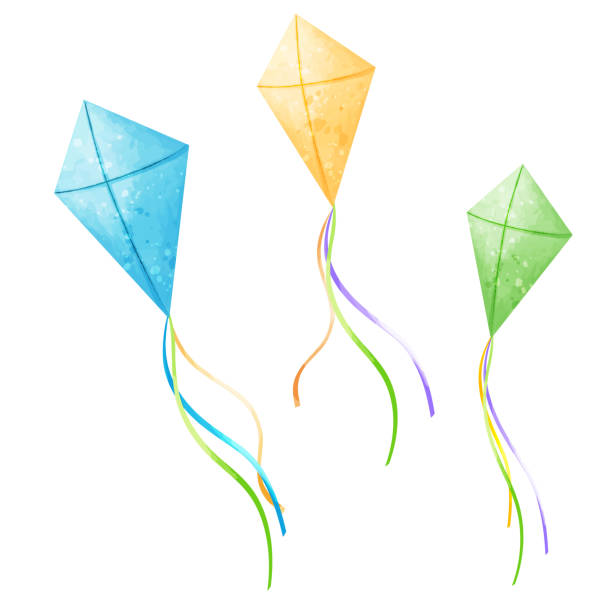istock Set of blue, yellow and green kite. Watercolor vector  illustration 2170023304