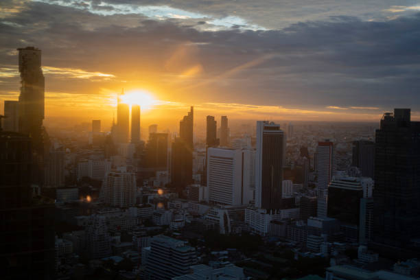 istock Sunset over the Bangkok Skyscrapers, Thailand 2170028864