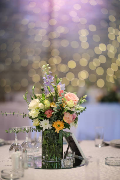 istock Table floral decoration on wedding reception 2170035102