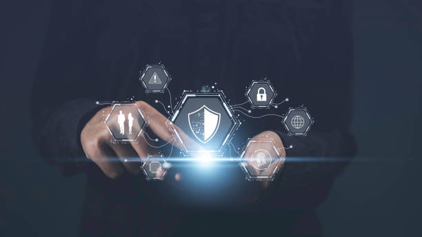 istock Protecting digital assets from cyber attacks concept. Features a keyhole and padlock on a binary screen, Importance of passwords, authorization, safeguarding privacy. Emphasizes the danger of hackers. 2170035246
