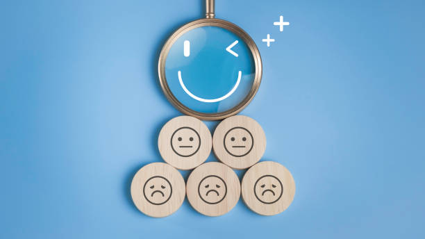 istock Positive change on employee satisfaction and mental well-being. Features feedback surveys, mood assessments, Importance of good attitudes and Positive work environment. Quality employee experiences. 2170035328