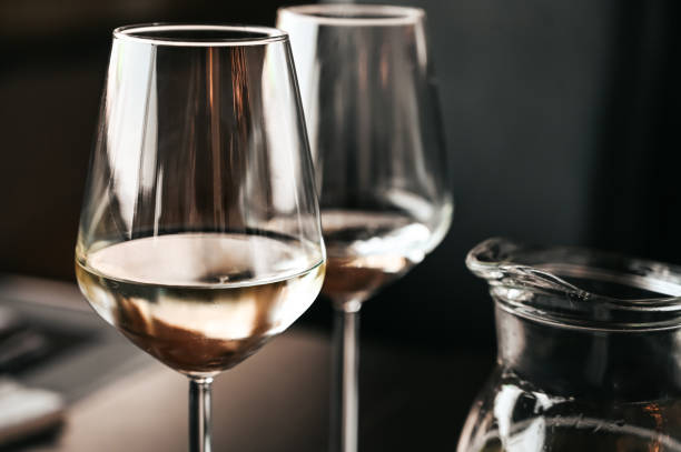 istock Two glasses of white wine close up. 2170046998