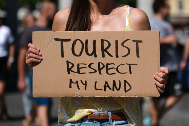 istock Protest Sign Tourist Respect My Land 2170048661