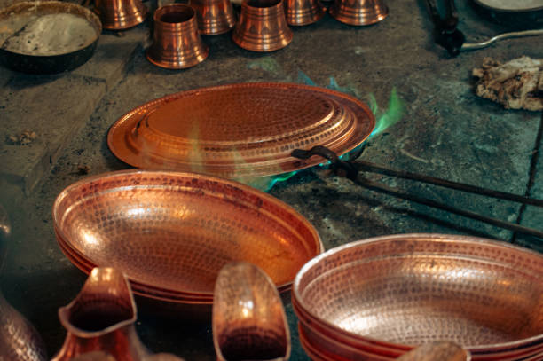 Copper work, which is an old tradition, is made by shooting with fire and hand.