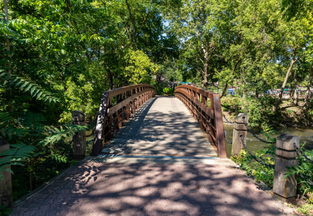 istock Bridge over a river in the midwest in summer 2170055442