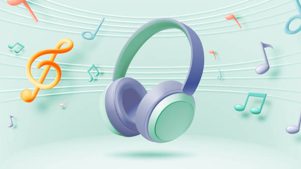 istock Immersive Music Experience with Floating Headphones and Colorful Musical Notes 2170055919