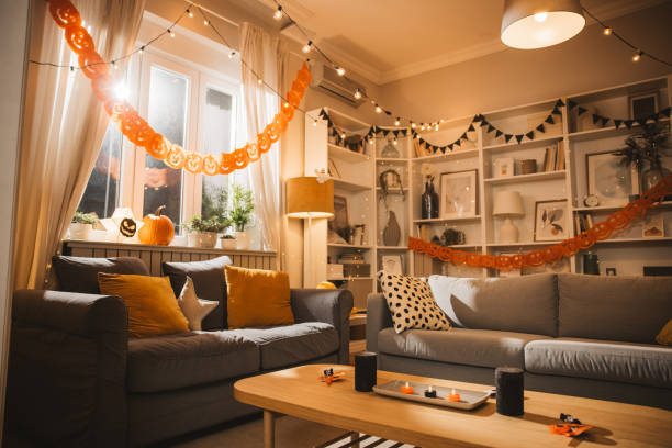 House decorated for Halloween
