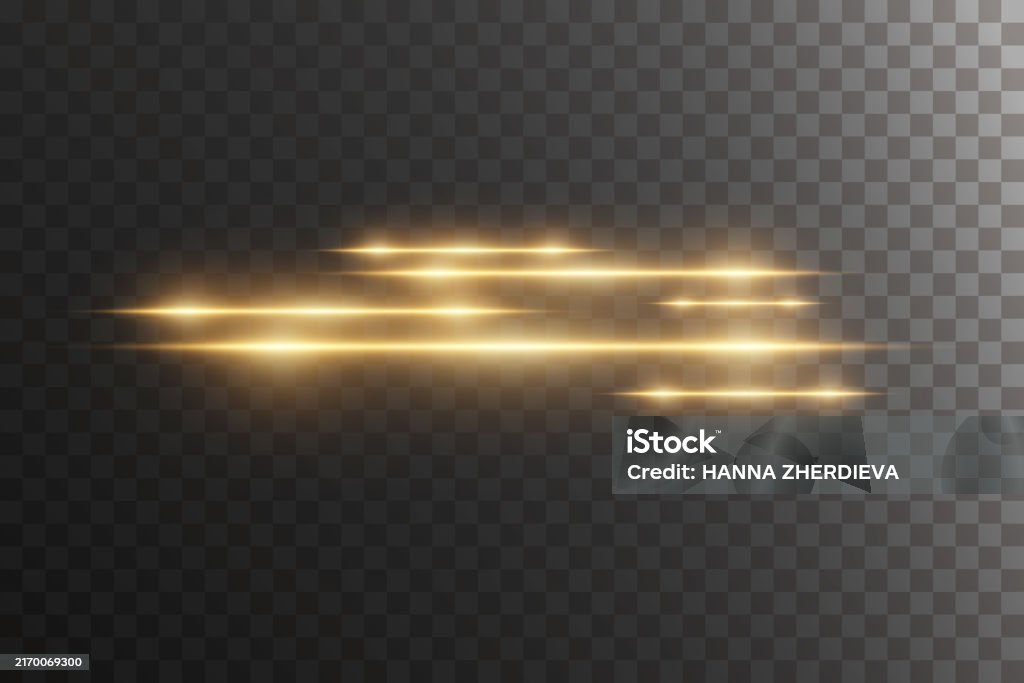 Gold Rays Magic Golden Light Rays Magic Highlight Of The Line On A Transparent ...