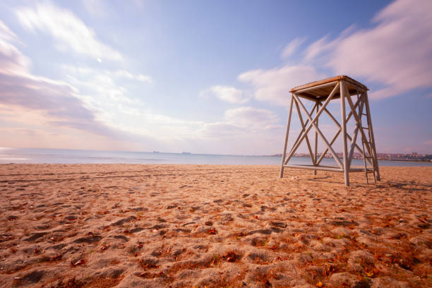 Lifeguard towers taken on different beaches.