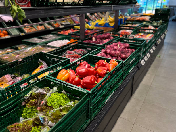 istock Various fresh vegetables on shelves at a  grocery store 2170071943