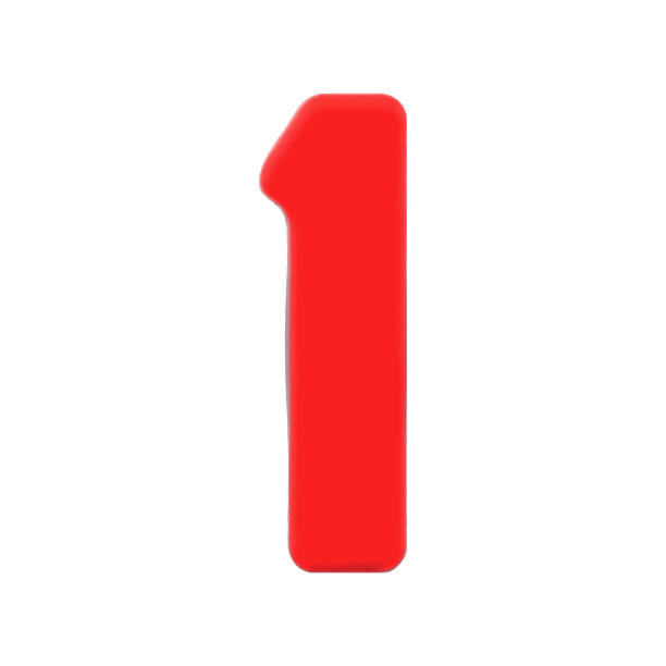 A 1 one magnetic letter on white with clipping path
