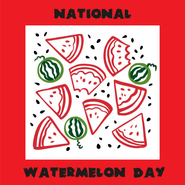istock Watermelon Day, August 3. Vector illustration for poster, sticker, banner, postcard 2170073179