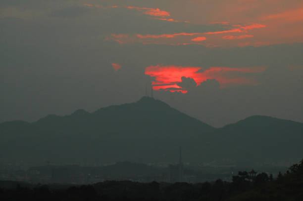 The afterglow of the setting sun
