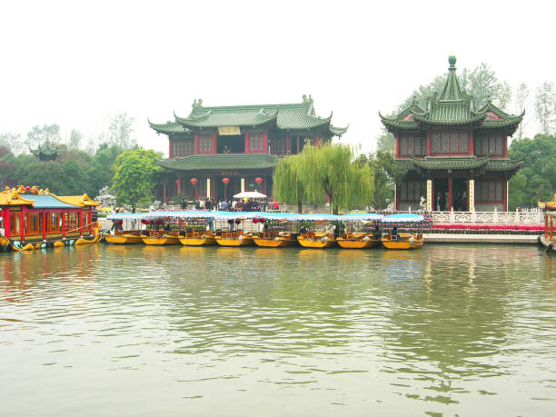 istock Boat trip in the garden lake 2170083629