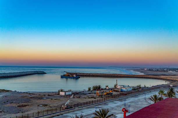 Old Rown and Port Asilah at dawn, Asilah, Morocco.